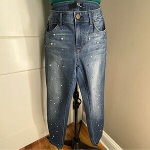 1822 Denim Pearl and Silver Embellished Jeans
